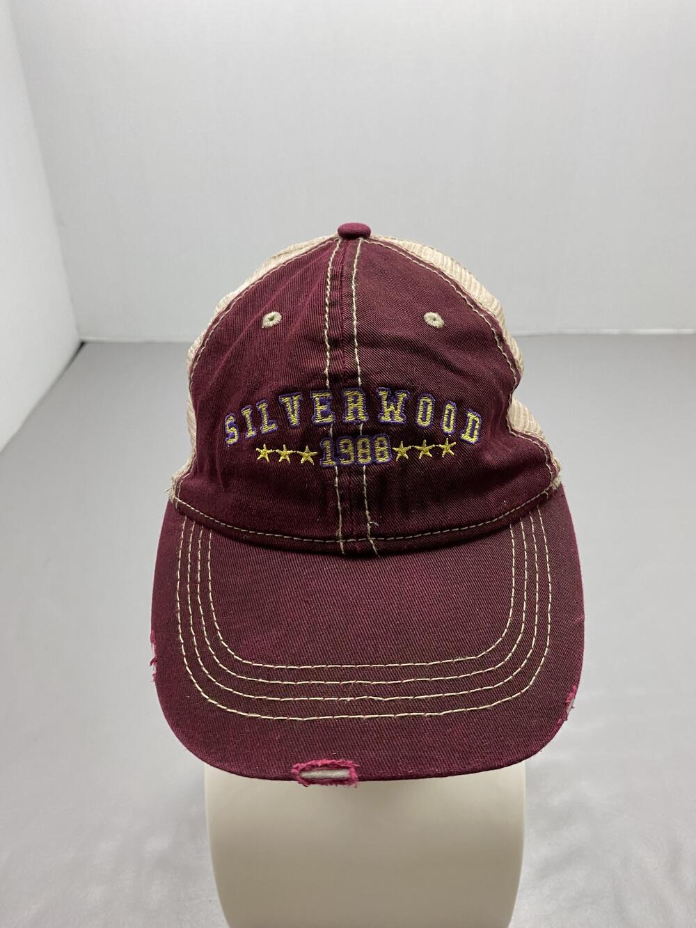 Hat Cap Strap Back One Size Red Silverwood Trucker Hat Mens Adjustable Mesh